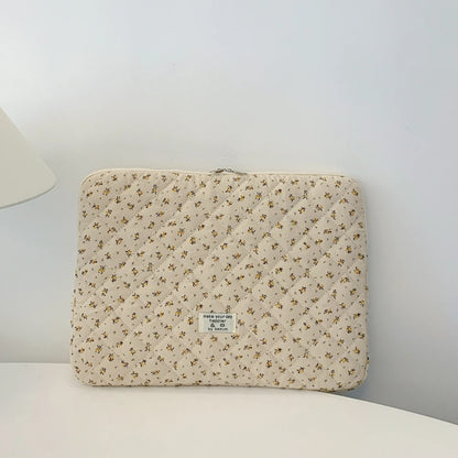 Laptop Sleeve for 11-15 Inch Laptop Tablet Puffy Quilted Floral Laptop Case Coquette Aesthetic Puffy Laptop Sleeve Cover Case