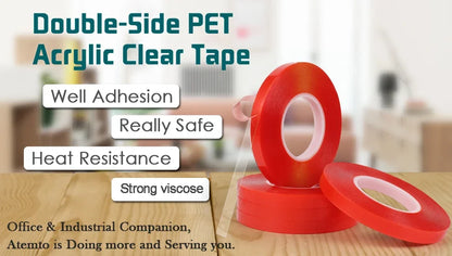 Double Sided Tape Nano Tape 3Meter 10/20/30mm Width Transparent Tape Washable Adhesive Nano Traceless Sticker Glue Red