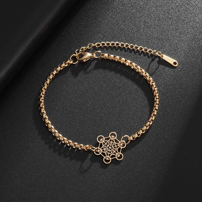 Angel Seal Archangel Metatron Cube Bracelet Women Men Salomon Box Chain Bracelet Stainless Steel Jewelry Gift