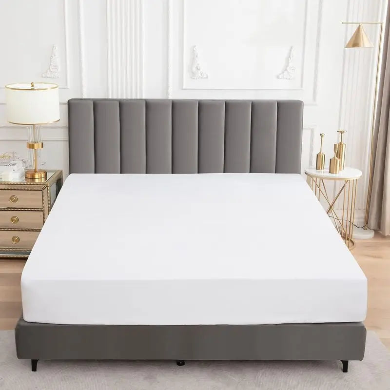 Waterproof Fitted Bed Sheet Comfortable Mattress Protector with Elastic Rubber Band Washable and Easy Care
