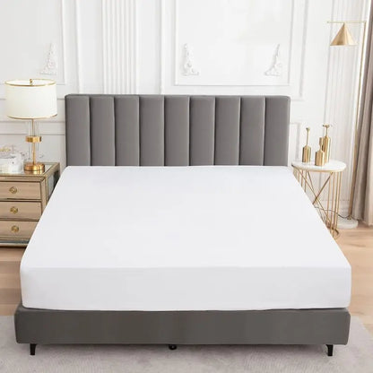Waterproof Fitted Bed Sheet Comfortable Mattress Protector with Elastic Rubber Band Washable and Easy Care
