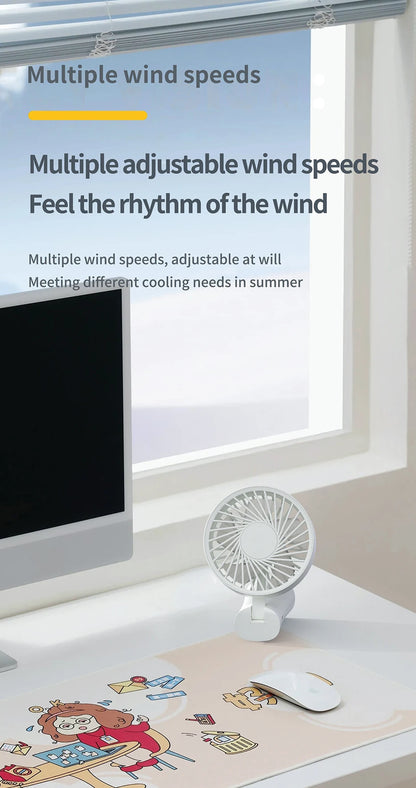 Portable Handheld Fan, Fan 6 Speed Wind LED Display Personal Mini Travel Fan  Hand Held Fan USB Foldable Electric Fan