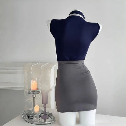 Sexy Office Lady Cosplay Costumes Erotic Lingerie Hip Wrap Skirt Set Women's Secretary Uniform Temptation Porno Clothes Pajamas