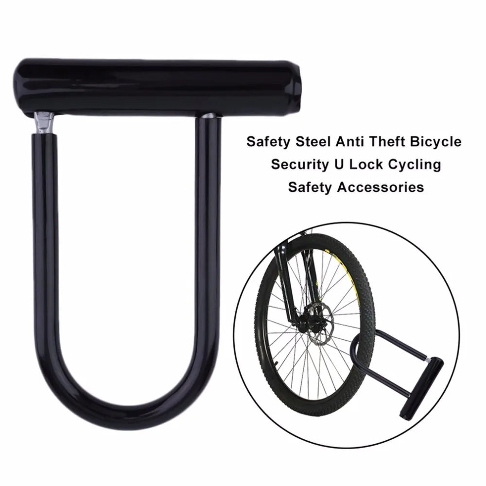 Bike U-Lock Heavy Duty Bicycle Locks with Bracket Anti Theft Secure Locks for Electric Scooter Mountain Bikes Road Cycling Doors