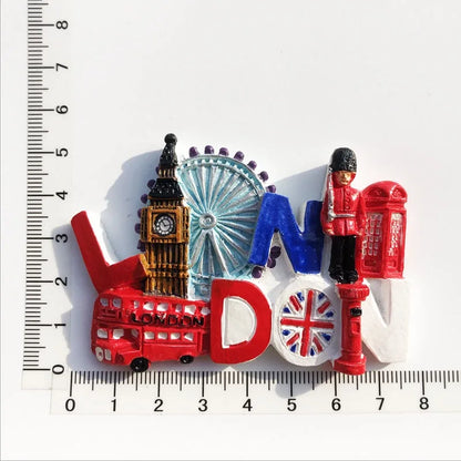 London UK 3D Fridge Magnets Tourism Souvenir Resin Refrigerator Magnets Sticker Collection Handicraft Gift Decoration Articles