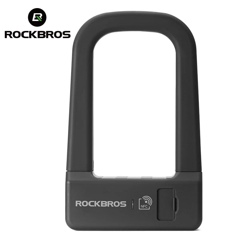 ROCKBROS Bicycle Smart Lock NFC Lock Aluminum Alloy High Strength Waterproof Anti-theft Safety U-Shape Lock MTB Road Bike Cyclin