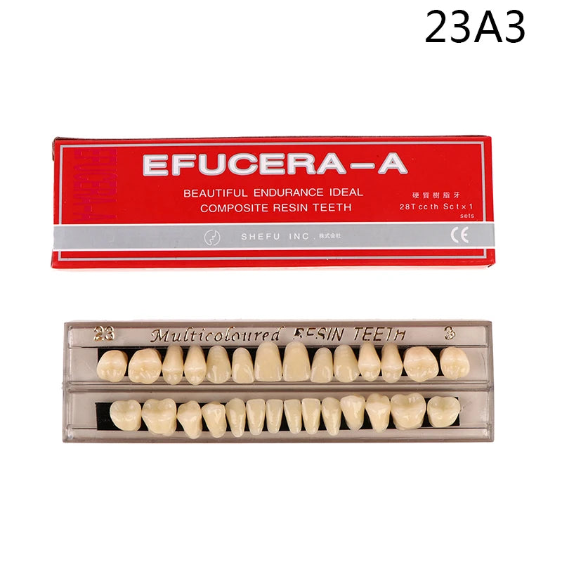 28 Teeth/set Resin Denture Teeth 3d Shade Guide Color Comparator Mirror Dentistry Cold Light Teeth White Bleaching Dental Plate