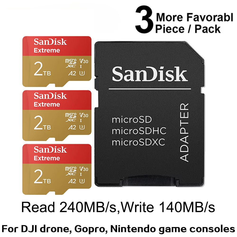 micro SD Memory In Card 4K Stick Reader In Memory A1 32 GB A2 128GB 256GB 512 GB 1TB Extreme Pro Micro 64 GB Class 10 U 3 Card