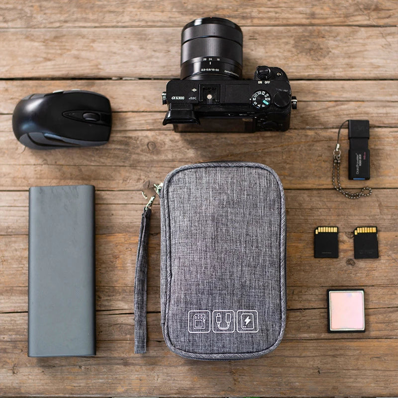 Travel Storage Bags for Cable Portable Electronics Organizer for Charger Power Bank, Zipper Electronics Accessories Case