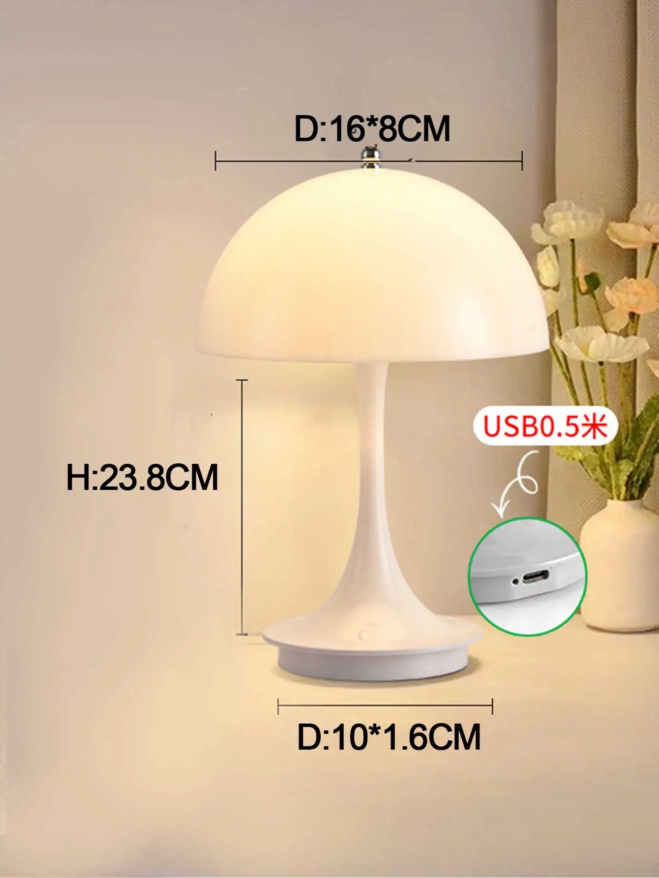 Modern Simple Pod Shaped Decorative Table Lamp, Rechargeable LED Dimmable Table Lamp, Bedroom Ambient Lighting