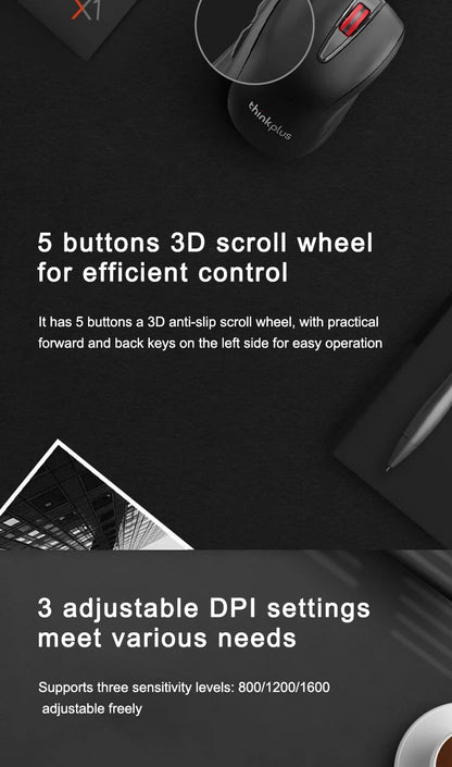 Mouse Lenovo Mouse Black Lenovo Wl200 Pro Rechargeable Light Sound Wireless Mouse