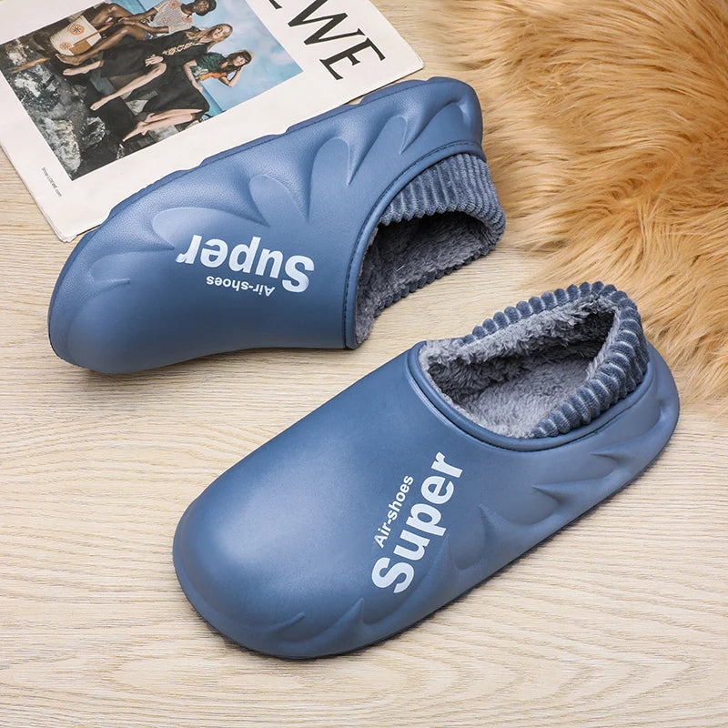 Plus Size 4849 Winter Men Slippers Warm Fur Home Slippers for Men Fashion Plush House Cotton Shoes Womens Wear Slides New