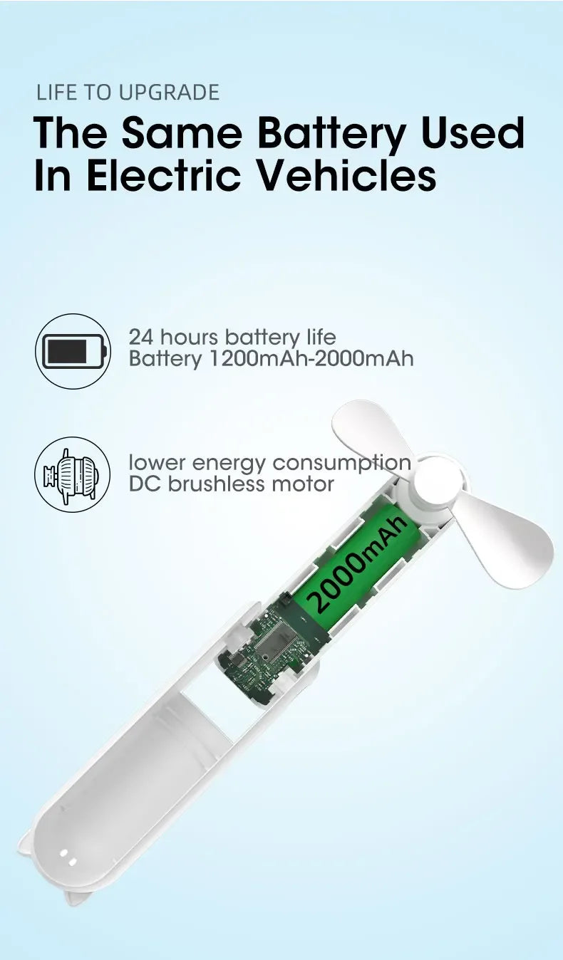 Portable Handheld Fan Mini Hand Fan Battery Operated USB Rechargeable Personal Foldable Fan for Indoor Small Pocket Fan