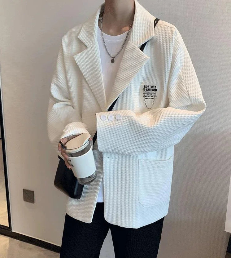 Oversize Short Plus Big Size Man Suits and Blazers Coats Jacket for Men Black Cropped Fashion 2024 Classic High Quality Summer