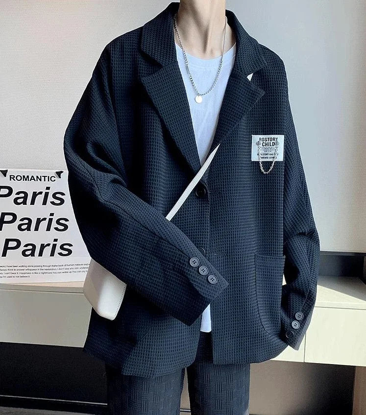 Oversize Short Plus Big Size Man Suits and Blazers Coats Jacket for Men Black Cropped Fashion 2024 Classic High Quality Summer