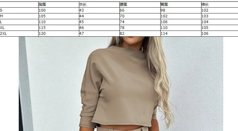Elegant Office Lady Suits Fashion Solid Color Two Piece Set For Women Casual Crop Top+high Waist Pants Women's Sets 2024 Autumn