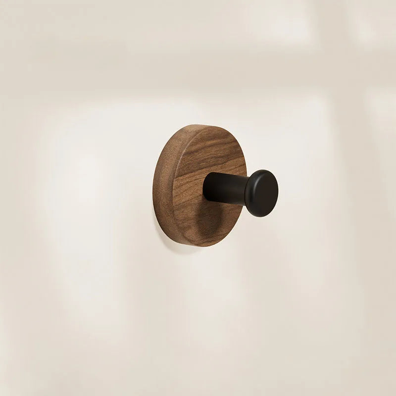 Self-Adhesive Wooden Wall Hooks for Hanging,Modern Coat Hooks,Natural Wood Hooks for Hanging Hats Towels Robe Clothes Keys Bags