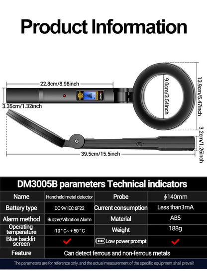 Handheld Metal Detector High Sensitivity Metal Detector Underground Multipurpose Metal Finder Buzzer & Vibration Alarm