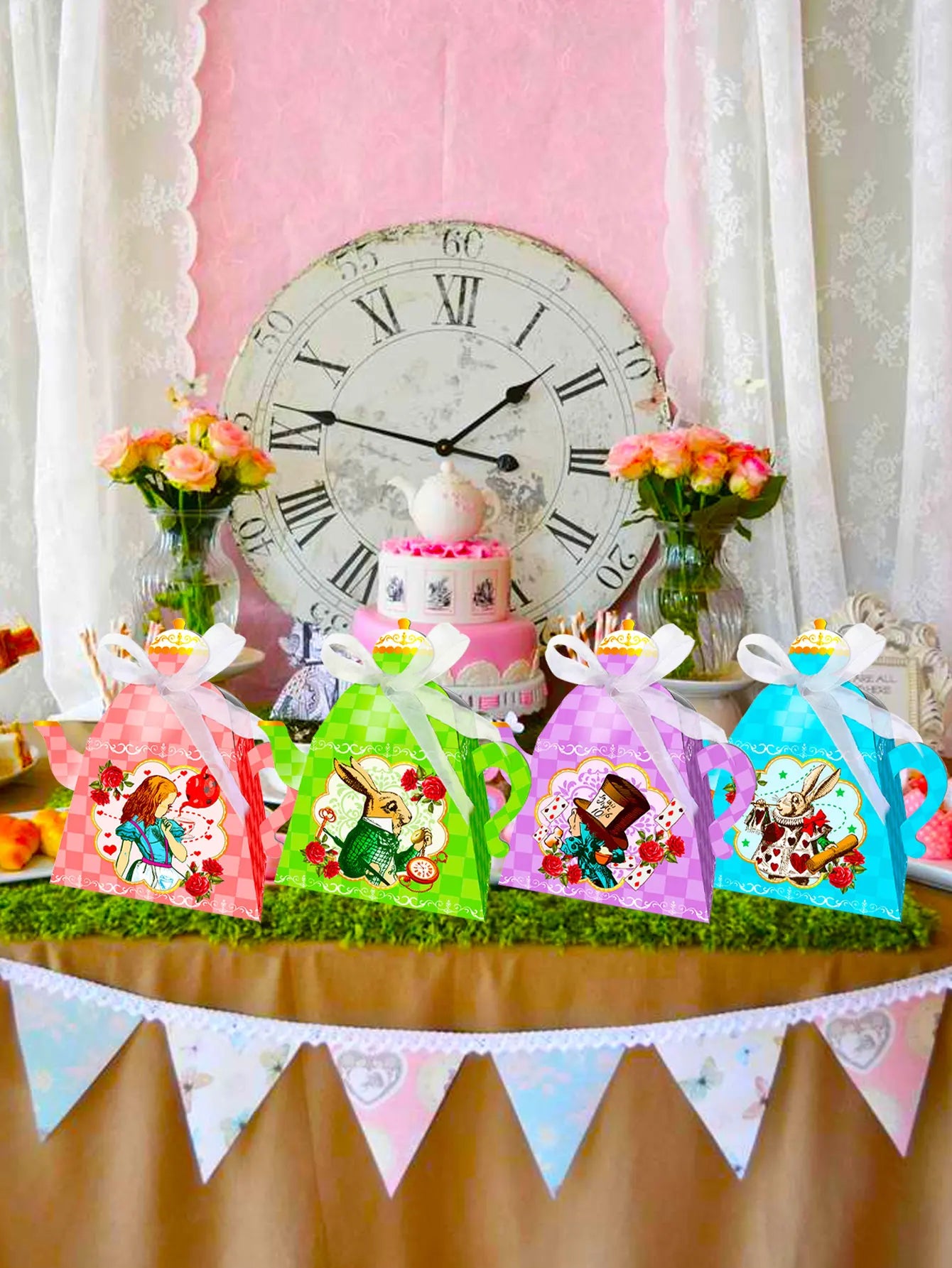 Alice in Wonderland Party Supplies Tea Party Favor Bags Alice in Wonderland Party Favor Boxes Tea Party Party Supplies