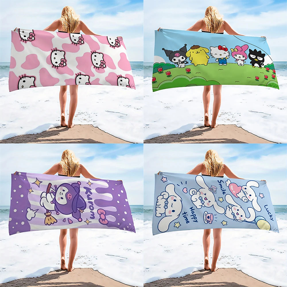 Character Collection Beach Towel, Full of FunMicrofiber terry bath towels for yoga, travel, swimming, fitness and camping