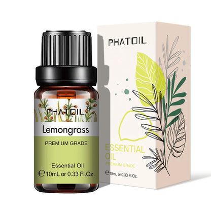 PHATOIL Natural Plant Essential Oil 10ml Eucalyptus Rose Lemon Bergamot Vanilla Peppermint 1PCS Aroma Essential Oil For Diffuser