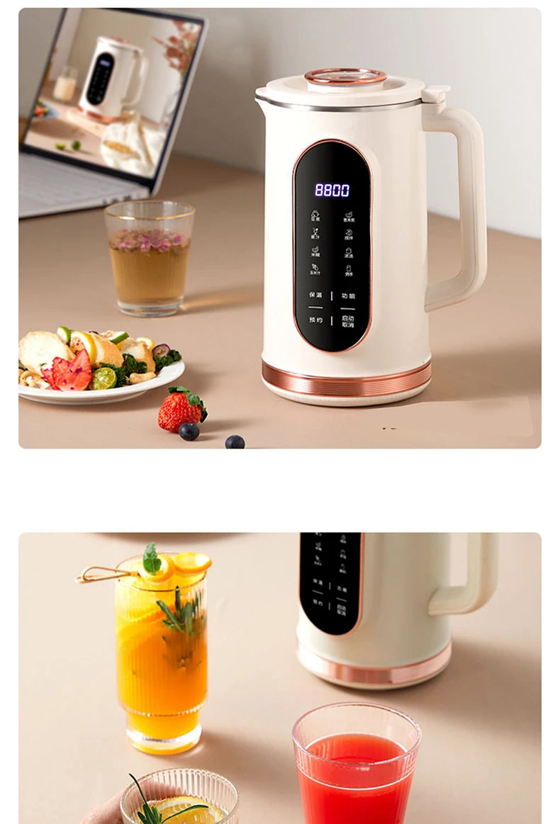 1500ML Soy Milk Machine Electric Juicer Blender Mixer Nut Milky Maker Wall Breaking Machine 10-leaf Blade Breakfast Machine