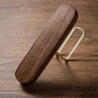 Coffee Filter Holder, Stand Coffee Paper Storage, Coffee Filter Container For V60 Paper Coffee Filters, Walnut & Brass