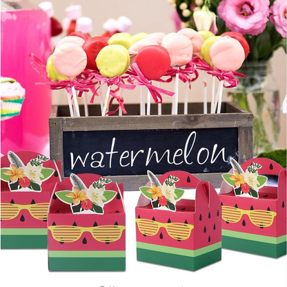 24PCS Watermelon Party Supplies Watermelon Party Favor Boxes One in a Melon Party Supplies One in a Melon Party Favor Boxes
