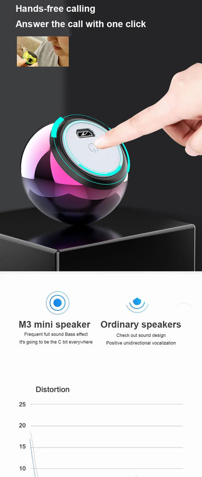 M3 Wireless Bluetooth Speaker Sound Box Audience Metal Stereo Surround Subwoofer Small Mini Portable Bluetooth Speakers