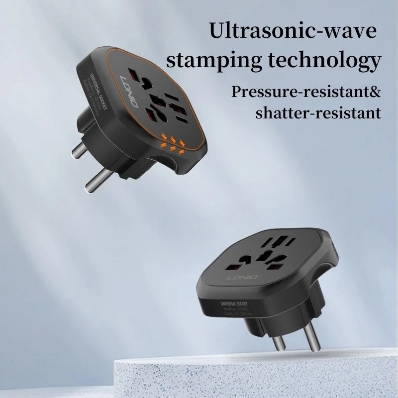 LDNIO Universal Travel Adapter EU Kr Plug Adaptor To Universal European To American Plug 48mm Converter For Travel Accessories