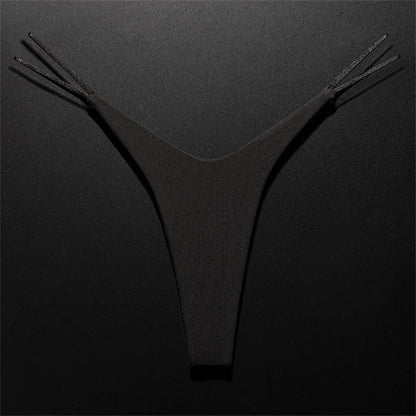 High Cut Thong Cotton Sexy Ladies Panties V-Waist High Elasticity G-String Breathable Underwear Female Intimates