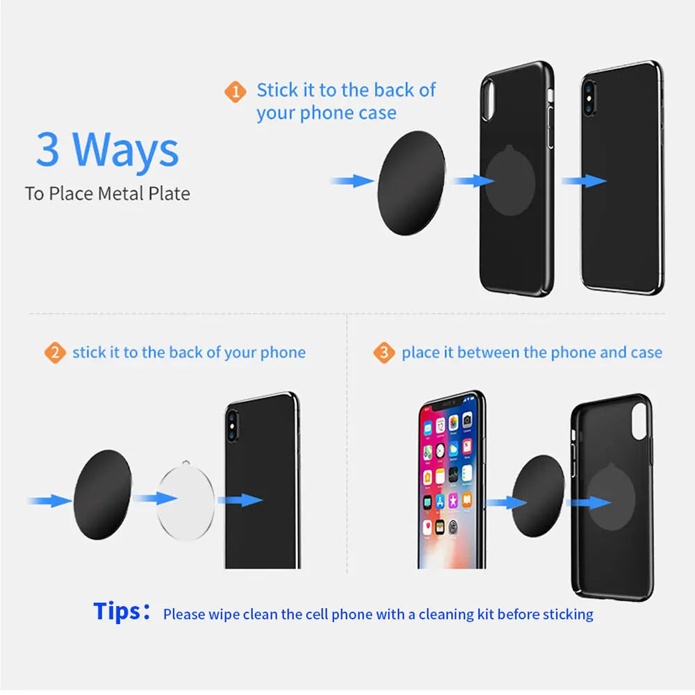 Magnetic Phone Holder Car Phone Mount Magnetic [Easily Install] Phone Mount for Car [6 Strong Magnets] Cell Phone Holder for Car