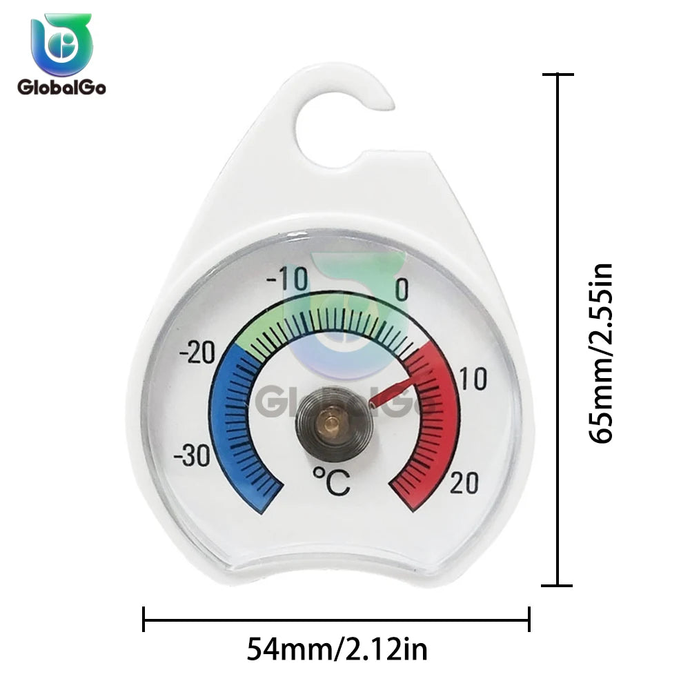 -30 - 20°C Refrigerator Freezer Thermometer Fridge Refrigeration Temperature Gauge with Hook Home Temp Stand Dial Type