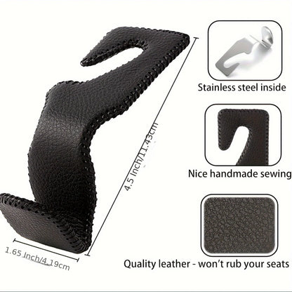 2pcs Anti-Scratch Hooks for Purses and Bags, Car Seat Hanger Coat Rack Vehicle Storage Hook