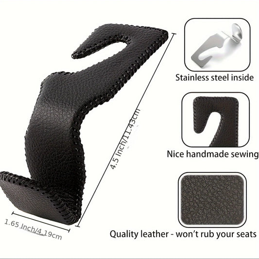 2pcs Anti-Scratch Hooks for Purses and Bags, Car Seat Hanger Coat Rack Vehicle Storage Hook