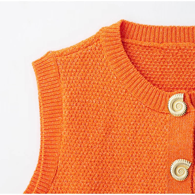 Elegant Unique Button Women's Cardigan Casual O-neck Knitted Single Breasted Sleeveless Blouse Female Summer Lady Office Wears