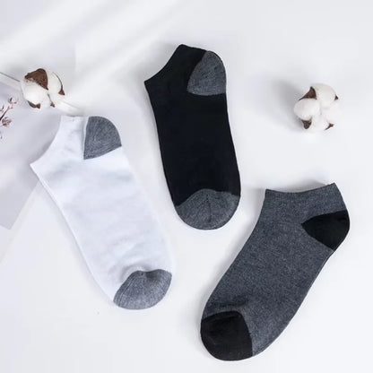 10 pairs of men's fashionable, breathable and comfortable ankle socks, sweat absorbing and odor proof, suitable for daily wear