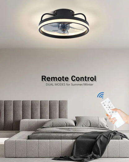 Smart Bedroom Ceiling Fans with Remote Control Low Profile 33CM 55W Dimmable LED Ceiling Fan with Lights  6 Wind Speeds Timing