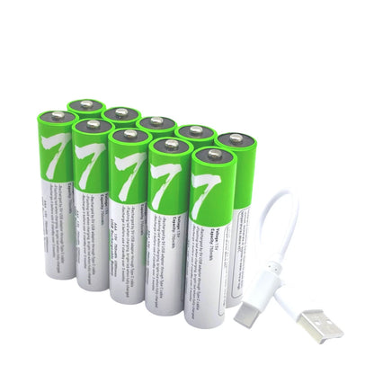 Aaa Rechargeable Battery High Capacity 1.5 V Suitable for Remote Control/Toys/Mouse, Fast C Fast Charging, 1.5 V, Remote Control, Mouse, Electric Toy Battery + C Cable, Recyclable 2000 Times + Extra Long Battery