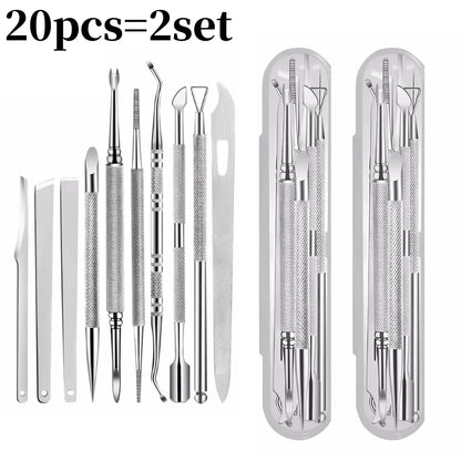 10pcs Stainless Steel Pedicure Tool Set Precision Manicure Knife for Removing Dead Skin Callus Portable Foot Cuticle Care Tools