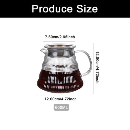 600ml Glass Coffee Carafe, Coffee Pot Clear Standard Coffee Server for Pour Over Coffee Maker