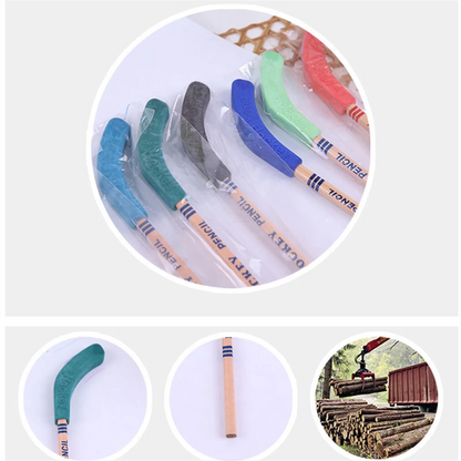 24Pcs Hockey Pencils and Erasers -Hockey Stick Sports Theme Party Supplies, Fun Cool Pencils for Hockey Fans, Students