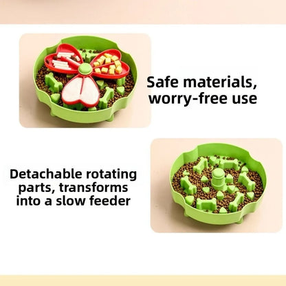 Funny Anti Choking Dog Slow Food Bowl Rotating Interactive Pet Feeding Toy Durable Anti Slip Puppy Training Toy Gift