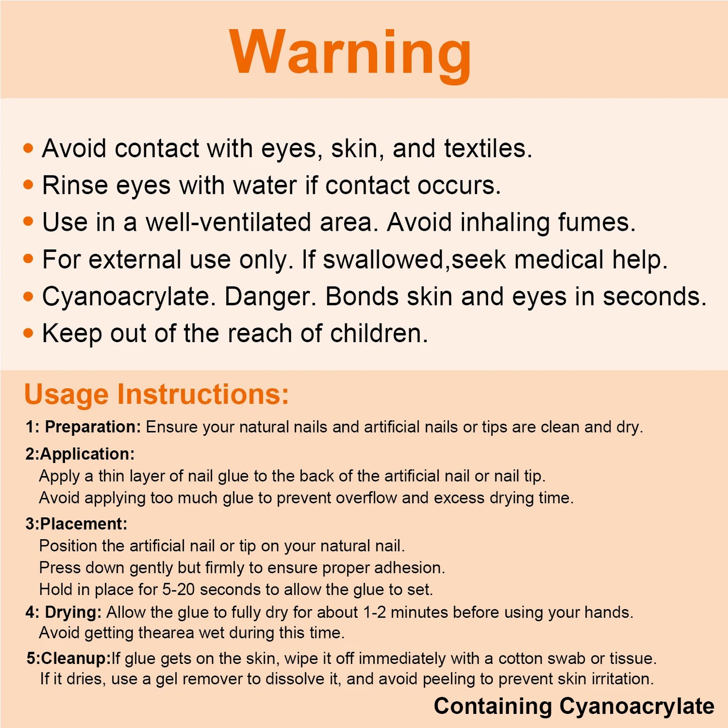 Twoing Waterproof Liquid Nail Adhesive,Long-Lasting & Fast-Drying, Formaldehyde-Free, Compatible with Acrylic Nails Fake Nails