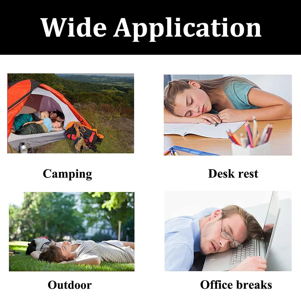 Inflatable Travel Pillow Ultra-Lightweight Compact for Airplane/Car/Office - Neck Support & Portable