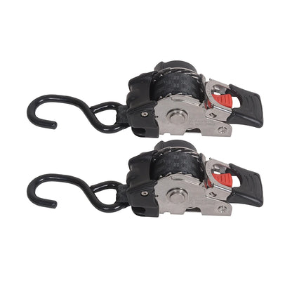 Single Hook / Double Hook Stainless Steel Auto Retractable Universal Easy To Carry Ratchet Tie Down Starp S-Hooks Trailer Towing