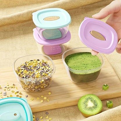 4Pcs Square Reusable Baby Food Sealing Container with Lid, Perfect for Kitchen Storage and Storage & Sealed of Baby Food