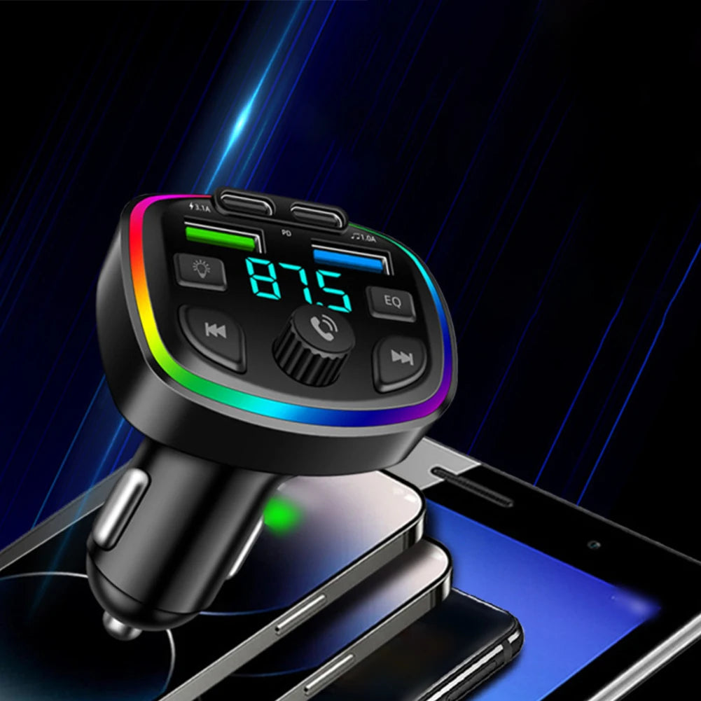 5.0 FM Transmitter Car Bluetooth-compatible 3.1A 1.0A Dual USB Car Charging MP3 Player FM Transmitter ﻿