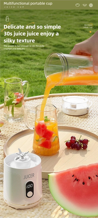 New Portable Juice Blender 600ml 12 Blades Fast Blending USB Rechargeable For Outdoor Milkshake Smoothie Electric Blender