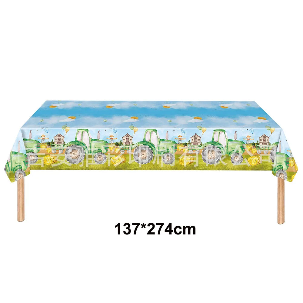 Tractor Party Paper Plates Cups Napkins Banner Tractor Birthday Party Supplies Tractor Themed Party Decor for Party Farm Party